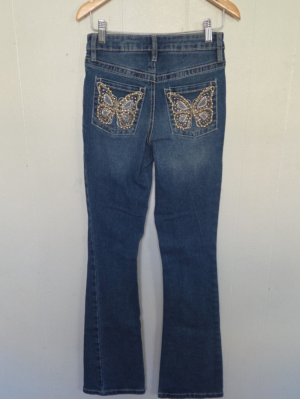 Rue21 Dark Blue Flare Jeans with Studded Pockets